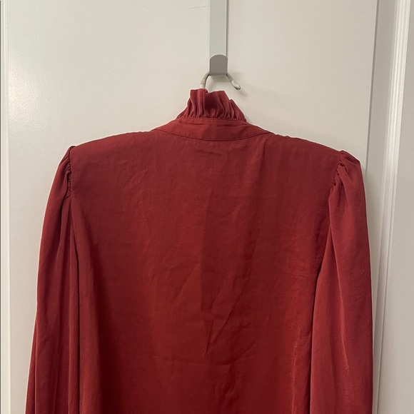 Banana Republic Deep Red Ruffle Blouse - Picture 6 of 8